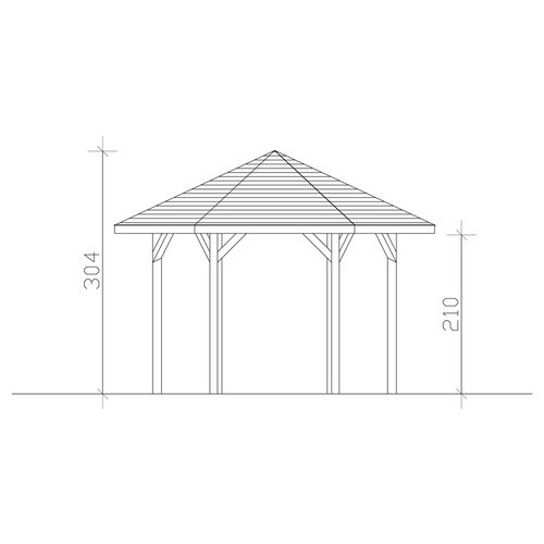 Skan Holz Pavillon Nancy 2 aus Fichten-Leimholz in Schiefergrau B/H/T: 420 x 304 x 364 cm - Bild 4