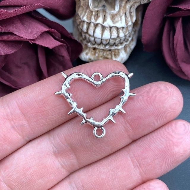 LKLRYWBD Anhänger, Dorn Herz, Silber, 31*28mm, Unisex - Bild 1