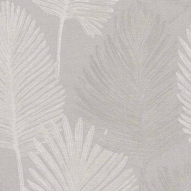 PROFHOME Florale Tapete mit metallischen Akzenten in Grau und Silber, Non-Woven, B: 0,53 m, L: 10,05 m - Bild 1