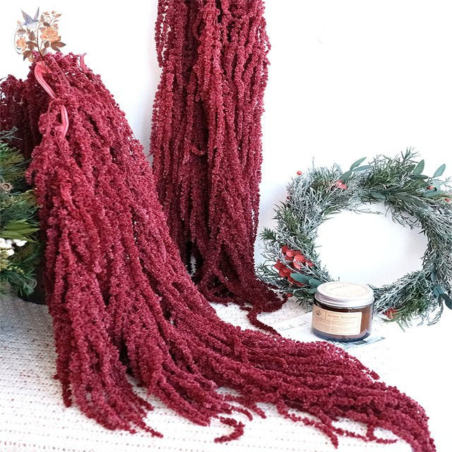 3 Stück hängende getrocknete Blumen von YN HI FLOWER ENJOY YOUR LIFE in Rot für Weihnachtsdekoration, Hochzeiten und Gartenarrangements - Bild 1