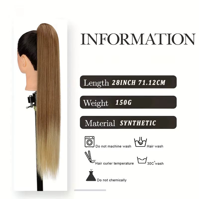 WIGSIN Haarverlängerung Pferdeschwanz, synthetisch, glatt, 28 Zoll, Damen - Bild 2
