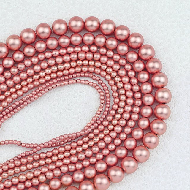 Hämatit Perlen, Rose Gold, Matt, Rund, 2-10mm, Unisex - Bild 1