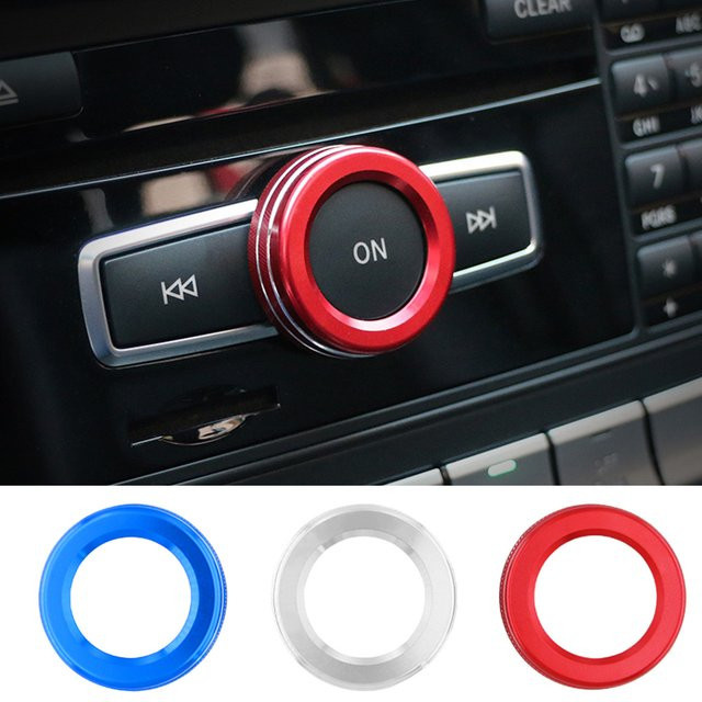 Beinuli Auto Lautstärkeregler Dekoration Ring Aufkleber für Mercedes Benz A B Klasse GLK GLA CLA GLE ML GL MB W176 W246 C117 AMG - Bild 1