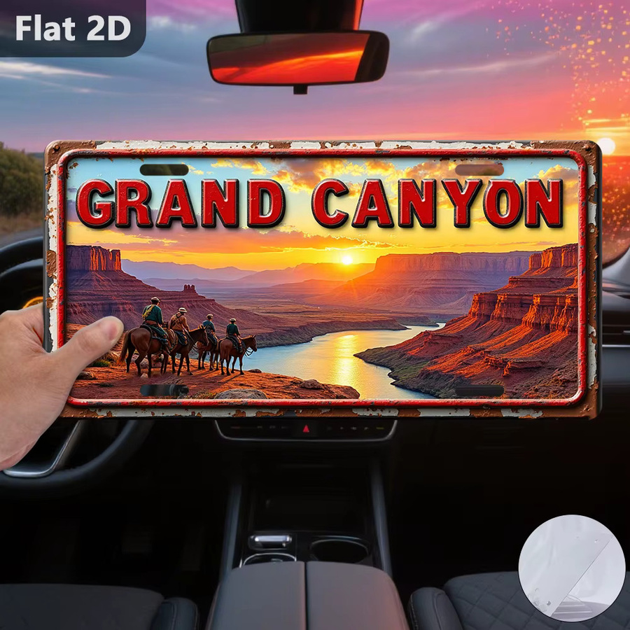 Retro Sunset Rider Metallschild CIFBUY Vintage Wanddekoration Grand Canyon Cyclist Art, Breite: 30,48 cm, Höhe: 15,0 cm, Tiefe: 1,0 cm - Bild 2