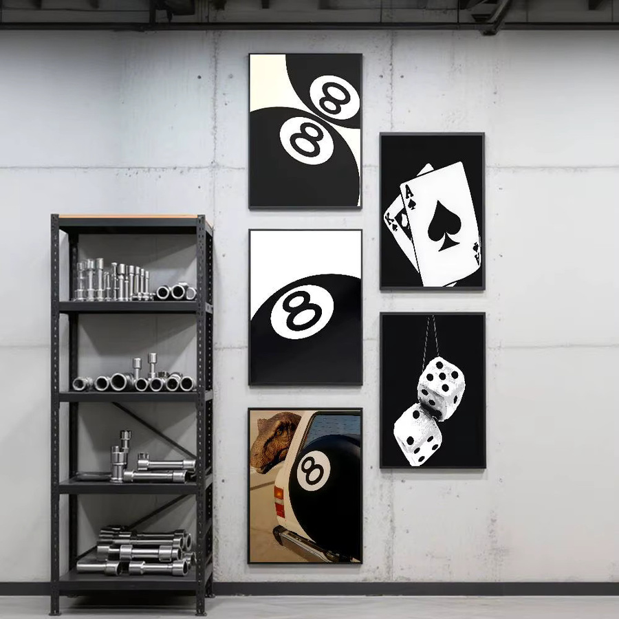 Kayou Poster mit Ballmotiv im Anime-Stil, Schwarz-Weiß Kunstdruck aus Papier, Rechteckig - Bild 2