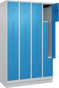 C+P Z-Spind Classic PLUS mit 8 Fächern, Sockel, Zylinderschloss und Garderobenstange, B/T/H: 120 x 50 x 195 cm - Bild 1