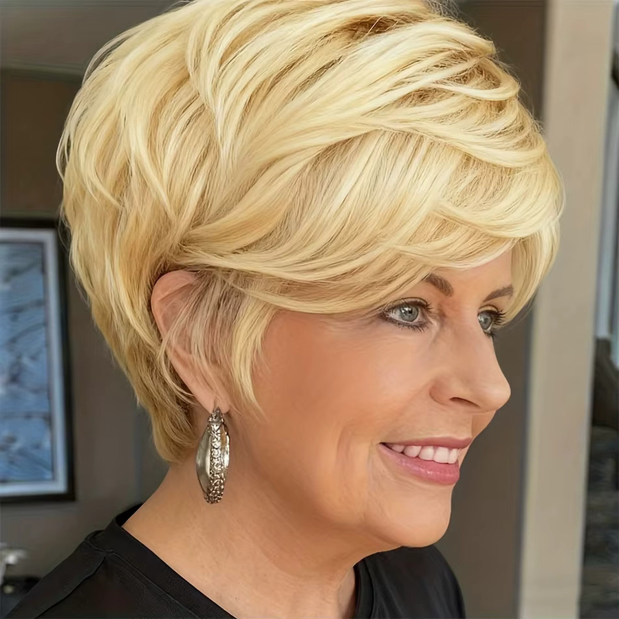 OYM HAIR Echthaar-Perücke, Bob-Schnitt, blond, Damen - Bild 5