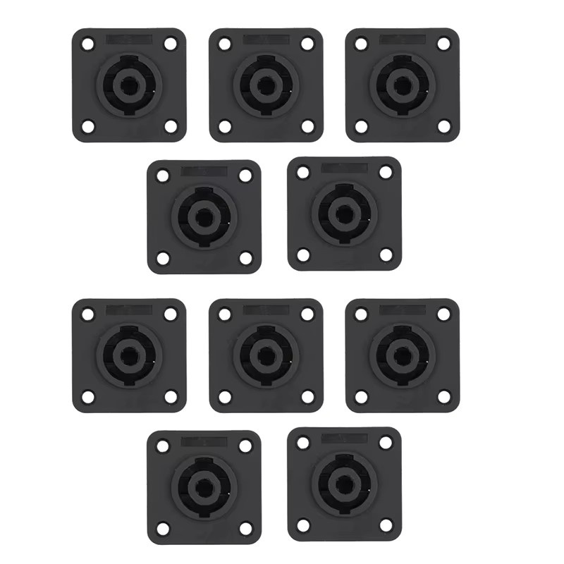 10er Set Speakon 4-Pin Buchsen NL4 Weibliche Audio-Stecker für Lautsprecher und Verstärker in Schwarz mit Verriegelung - Bild 3