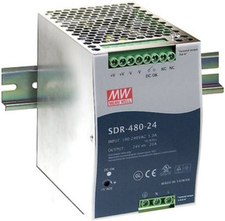 Mean Well SDR-480-24 Hutschienen-Netzteil DIN-Rail 24 V/DC 20A 480W Silber - Bild 1