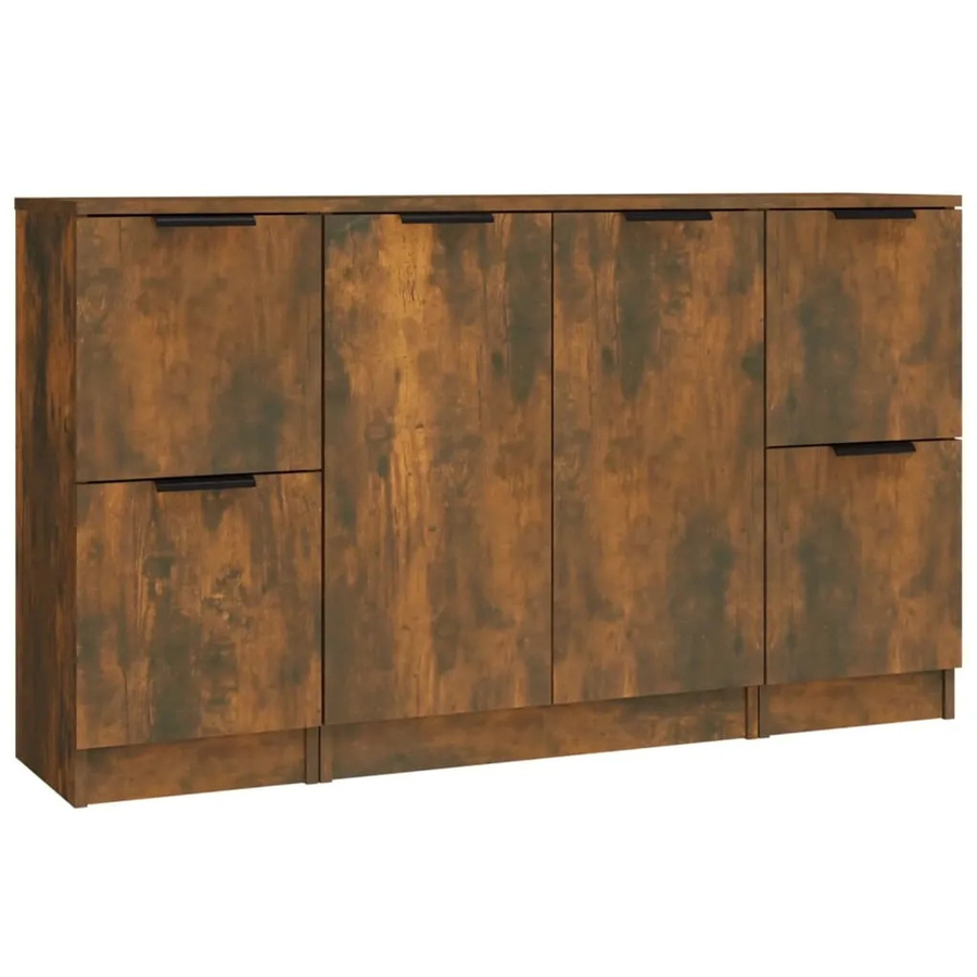 Set aus 3 vidaXL Sideboards aus Holzwerkstoff in Räuchereiche, Braun, B/T/H: 70 x 30 x 70 cm - Bild 2