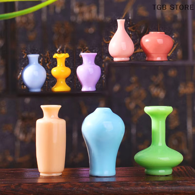 DIAPER&CORED Mini Bunte Vase Flaschen Töpfe, Puppenhaus Miniaturen, 8-teiliges Set - Bild 2