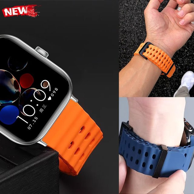 CAOWTAN Uhrenarmband Silikon, Bicolor, orange, Unisex - Bild 1