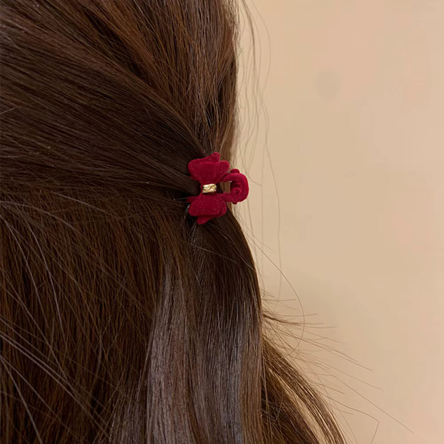 Haarspange mit Schleife, Samt, Vintage, Damen und Mädchen - Bild 3