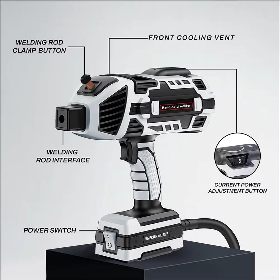 Podofo Handgeführte Schweißmaschine 120A Tragbarer IGBT-Inverter Mini-Lichtbogenschweißer mit 5-stufig einstellbarem MMA-Stabschweißgerät-Set, Hot-Start-Funktion und Überhitzungsschutz - Bild 6