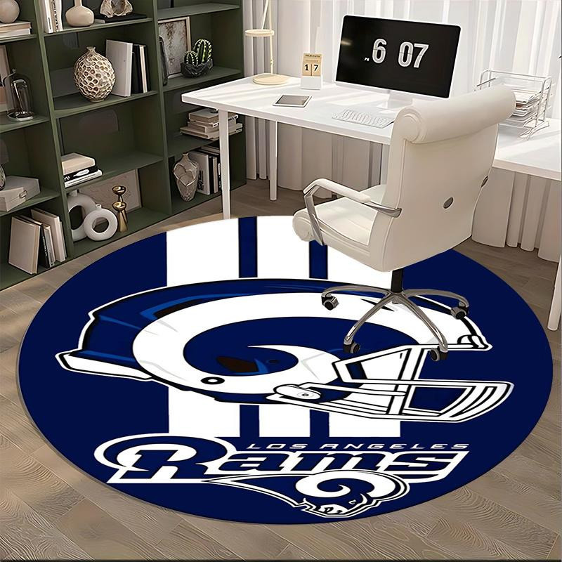 Runder Teppich Los Angeles Rams Helm Logo von Yun Heng Three, Durchmesser: 80 cm, Rutschfest und Maschinenwaschbar - Bild 3