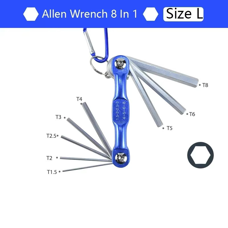 Tragbares und zusammenklappbares Inbusschlüssel-Set aus Metall mit metrischem System und Torx-Sechskantschlüsseln für professionelle Handwerksarbeiten - Bild 4