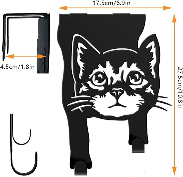 CIFBUY Kleiderbügel über der Tür aus beschichtetem Metall in Schwarz - Bild 1