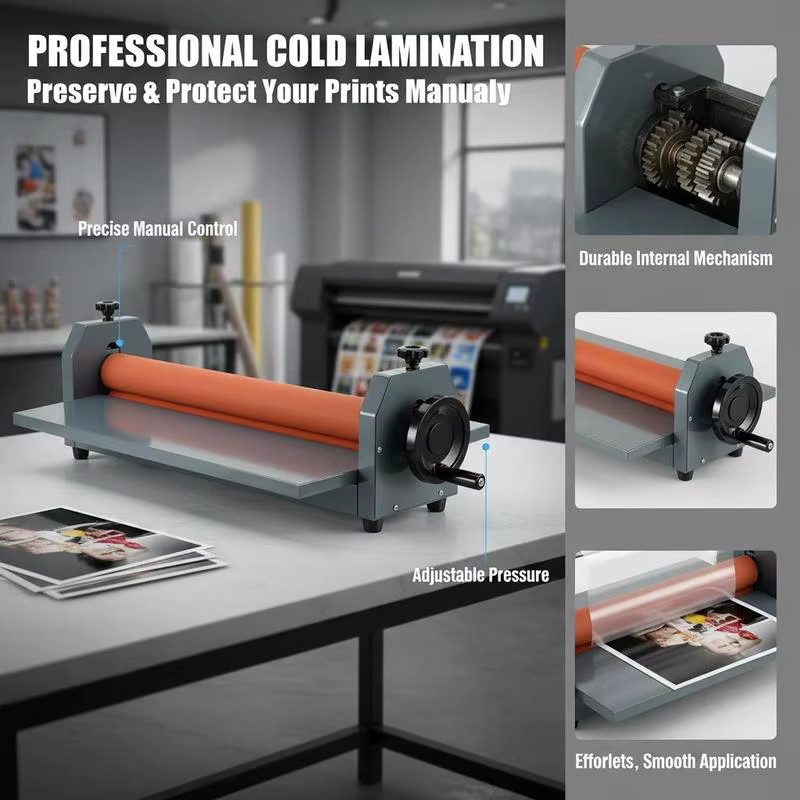 LBS650 Manuelle Kaltlaminiermaschine in Rot aus Metall für Fotos, Poster und Menüs mit 650 mm Breite - Bild 2