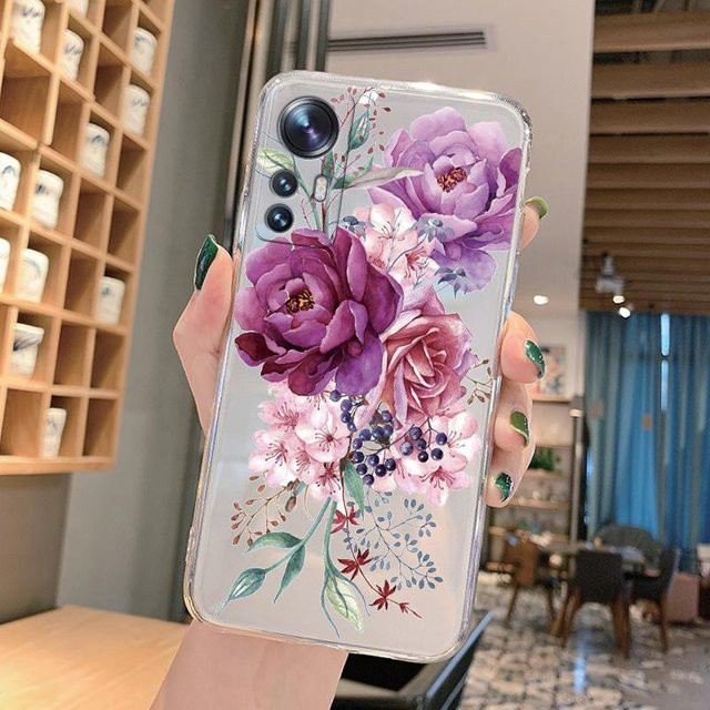 Handyhülle aus weichem Silikon mit niedlichem Blumen- und Kaktus-Design für Xiaomi 12 5G, 12S, 12 Lite, 12X und Mi 12, Multicolor - Bild 1