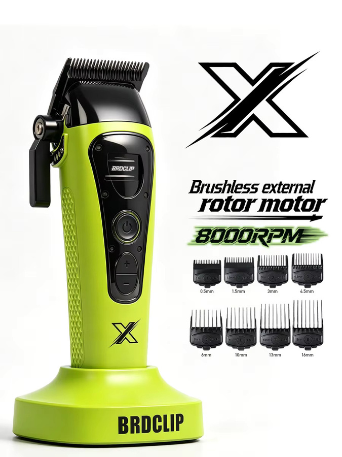 BRDCLIP BRD R1 Professioneller Haarschneider in Grün mit bürstenlosem Motor, DLC-Klinge und 4500mAh Akku für Barber und Salon - Bild 7