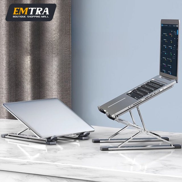 EMTRA Aluminium N8 Faltbarer Laptop Ständer Einstellbare Notebook Halterung für Macbook Air Pro in Silber/Grau - Bild 1