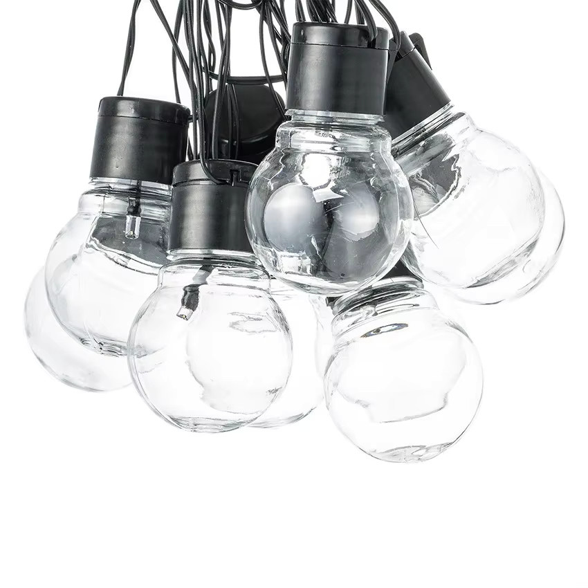 Batteriebetriebene LED Lichterkette im Retro-Design mit warmweißen Glühbirnen für Silvester, Hochzeit und Weihnachten, transparent - Bild 4