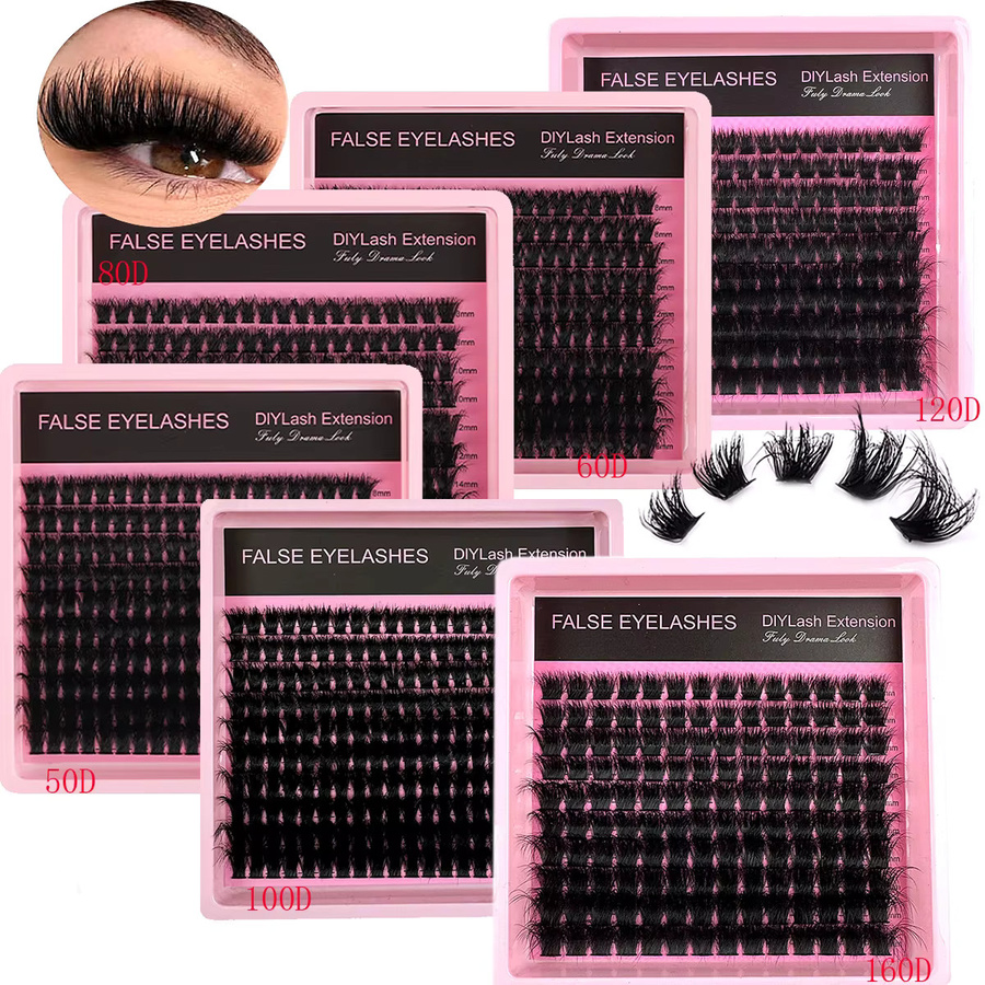 UMIRYAO DIY Cluster Wimpern, Black, Unisex, 8–16 mm, 0,07 mm - Bild 2