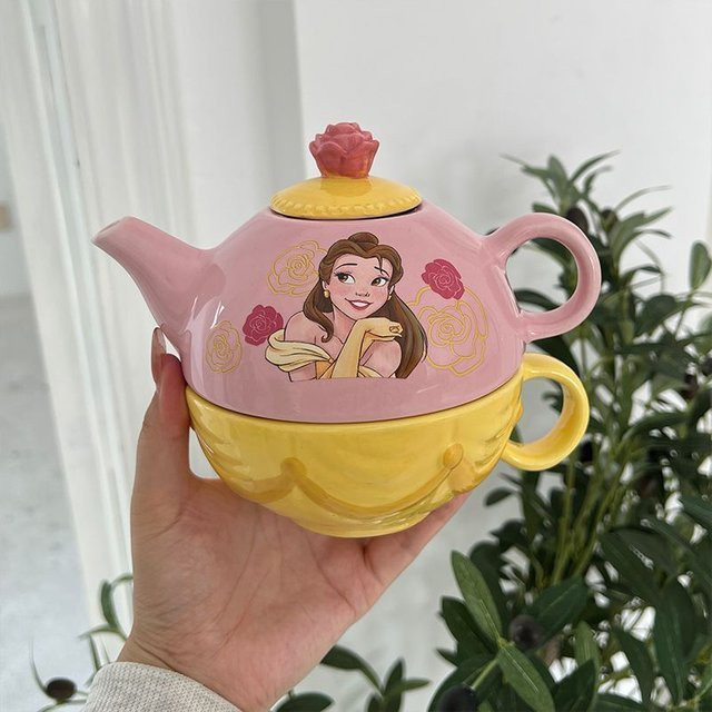 Disney Belle Princess Keramik-Teeservice in Blau mit Teekanne und Tasse - Bild 1