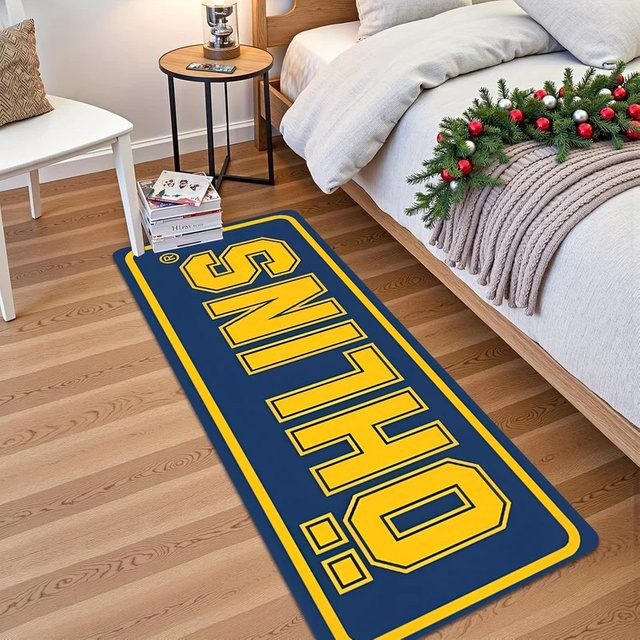 VIKAMA Bodenmatte Blue OHLINS, rutschfester und waschbarer Teppich mit Rennmotiv für Flur, Garage oder Spielzimmer, B/T: 120 x 45 cm - Bild 1