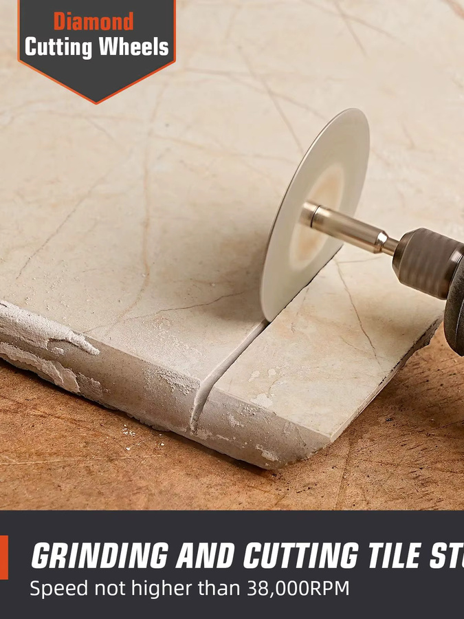 SI FANG Diamant-Trennscheiben Set 10 Stück, Mini-Kreissägeblätter für Dremel-Rotationswerkzeuge, Silber, für Holz und Stein - Bild 6