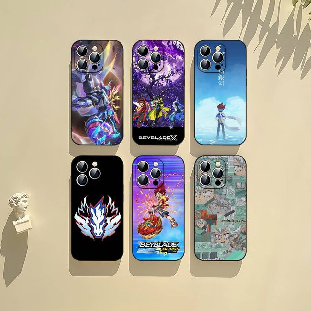 Anime B-BEYBLADE Handyhülle in Schwarz passend für iPhone 17, 16, 15, 14, 13, 11 Pro Max, Plus, X, XR, XS Max und 13 Mini - Bild 1