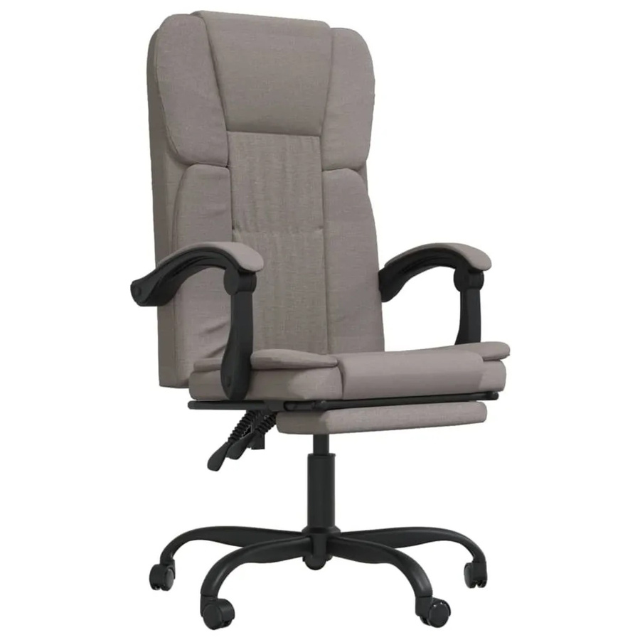 vidaXL Bürostuhl mit Liegefunktion und Kopfstütze in Beige, Stoff und Metall, B/T/H: 122 x 63 x 56 cm - Bild 2