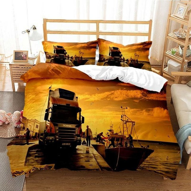 Scania LKW Bettwäsche Set aus Mikrofaser mit 3D-Druck, 2- oder 3-teilig, B/H: 210 x 210 cm, Multicolour von JMG Household Supplies - Bild 1