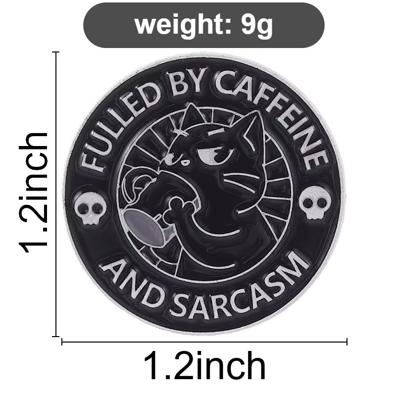 Miss Zoe Brosche, Schwarze Katzen-Barista-Emaille-Pins, Unisex - Bild 2
