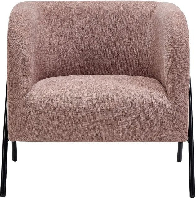 Blinoda Sessel mit gerader Rückenlehne in Rosa mit Stoffbezug und Metallrahmen, Höhe: 73 cm - Bild 1