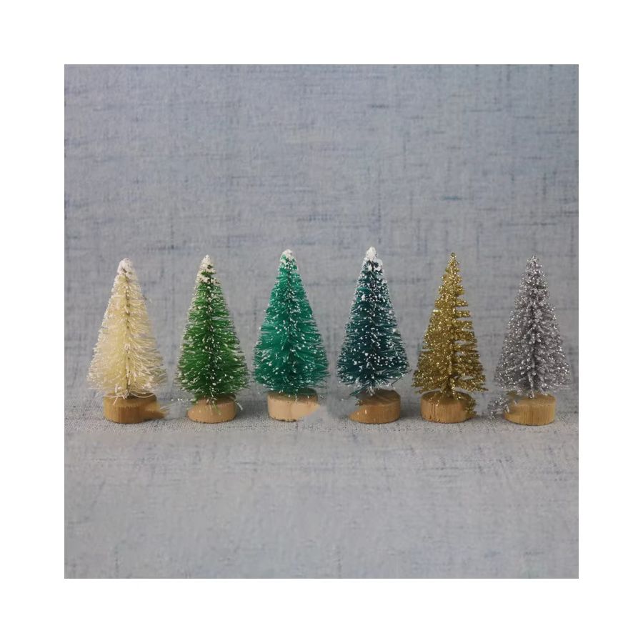 12er Set TPXCKz Mini Weihnachtsbaum und Santa Claus Ornamente für die Tischdekoration im Frost Dorf Stil - Bild 2