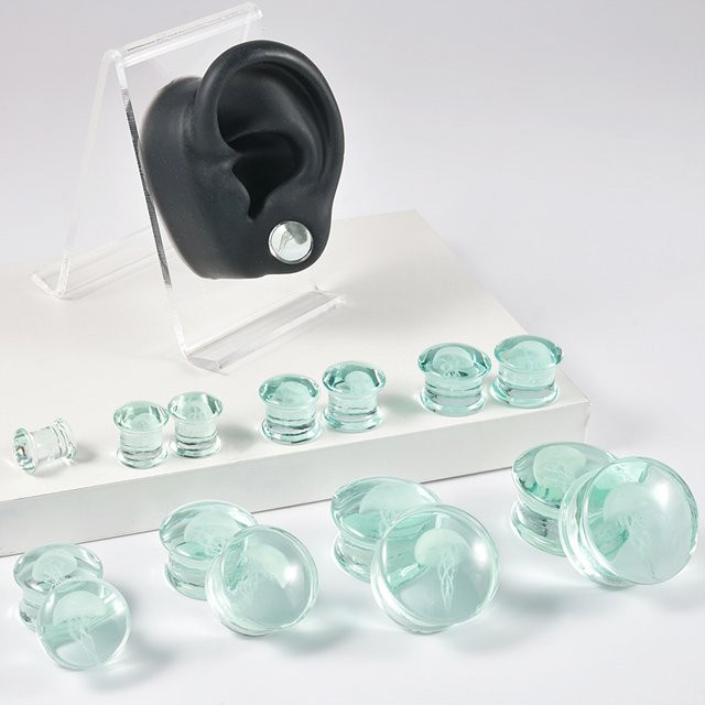Dreamlee Ohrring Plugs Glas, Weiß, Unisex, 0g-1 Zoll - Bild 1