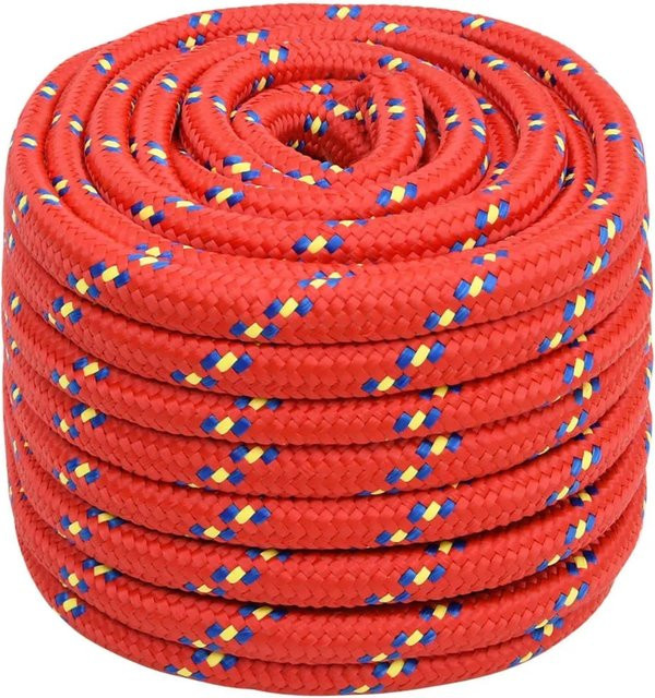 vidaXL Bootsseil aus Polypropylen in Rot, Durchmesser: 20 mm, Länge: 100 m - Bild 1
