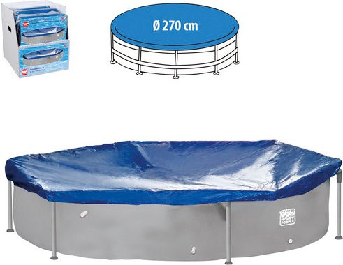 HAPPY PEOPLE Poolabdeckung für runde Pools, Durchmesser: 270 cm, blau, Polyethylen - Bild 1