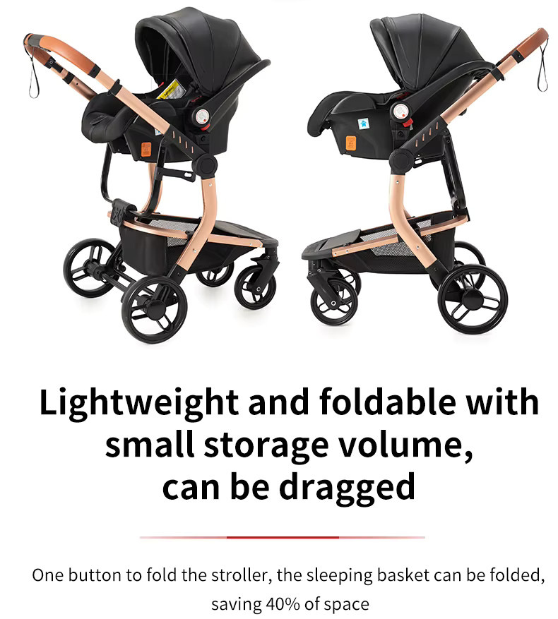 Prokoke 3-in-1 Baby-Kinderwagen Reisesystem mit Autositz und Liegebox in Grau und Schwarz - Bild 5