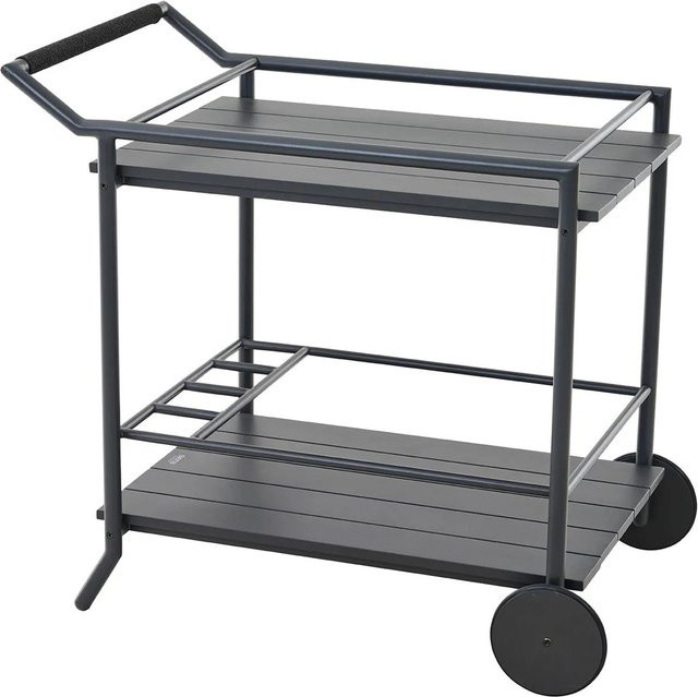 Siena Garden Servierwagen Rolito in Anthrazit Matt mit handgeflochtenen Kordeln, B/T/H: 80 x 56 x 89 cm - Bild 1