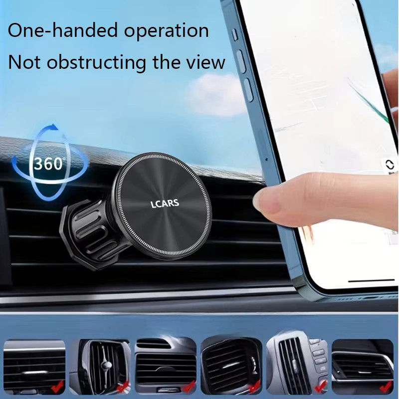 LCARS Magnetische Autotelefonhalterung für den Lüftungsschlitz in Schwarz mit 6 N52-Magneten als universelle Handyhalterung für dein iPhone 15 - Bild 4