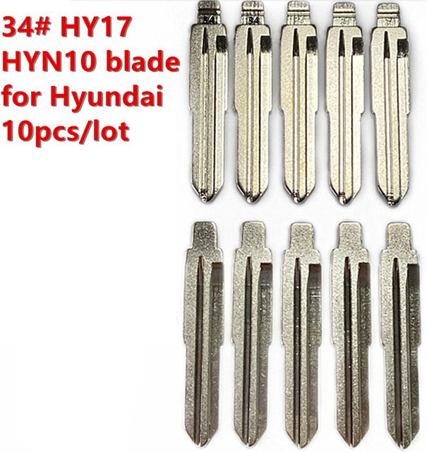 Wilongda 10er Set Metall Flip Remote Key Blade M4 für Hyundai Accent Mista und Kia Rio, Farbe: Silber - Bild 1