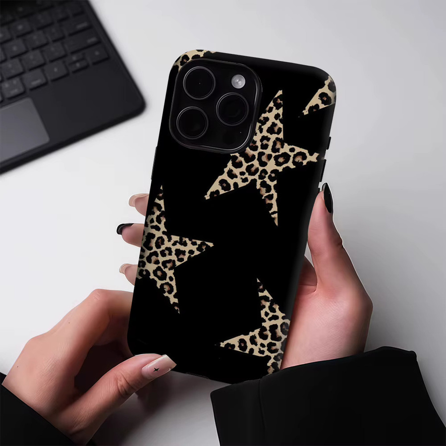 Leopard Star Magnetische Handyhülle Must für iPhone 17 16 15 14 13 Pro Max Plus, robuste Doppel-Schicht-Hülle, Schwarz - Bild 4