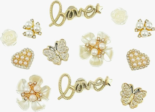 FHLDING Schuh Charms Set, Diamant, Schmetterling, Blume, Perle, Unisex - Bild 1