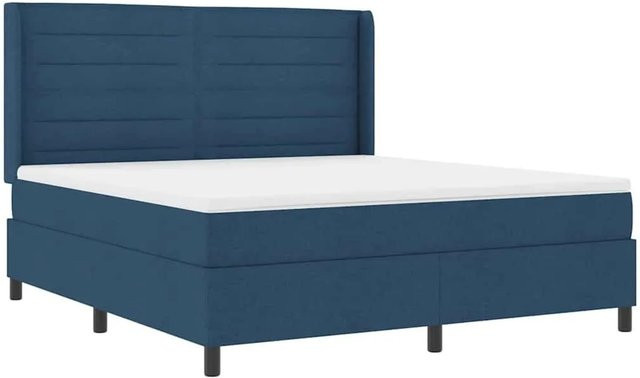 vidaXL LED Boxspringbett Blau mit Matratze und Unterbettbeleuchtung B/T: 180 x 200 cm - Bild 1
