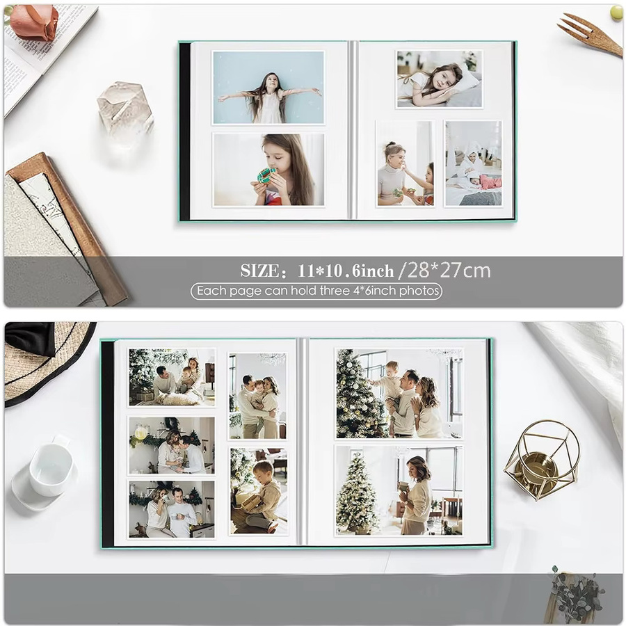 Selbstklebendes Fotoalbum in Grau mit 20 Blatt und 40 Seiten für deine persönlichen Erinnerungen an Baby, Familie, Hochzeit oder Jahrestage - Bild 2