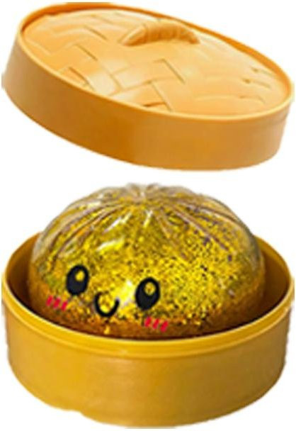 Glitzer Brötchen Squishy, Knetball, mit Perle & Dampfer, Fidget Spielzeug - Bild 1