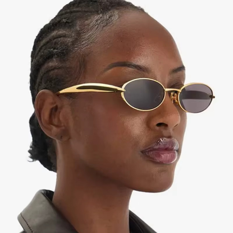 Julyrays Sonnenbrille, oval, Metall, blau, Damen, Vollrand - Bild 2