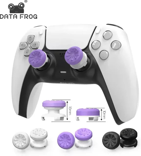 DATA FROG High-Rise Daumenstick-Griffe für PS5 und PS4 Controller, rutschfeste analoge Joystick-Verlängerungen für PlayStation - Bild 1